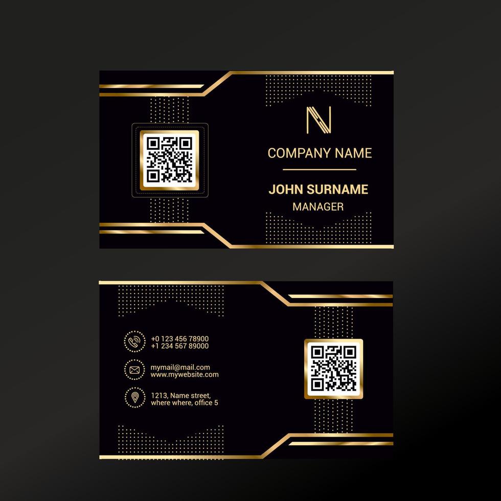 Business card template with Black Deluxe background vector