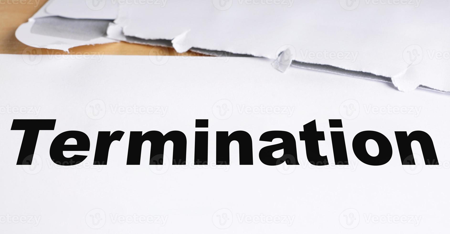 termination letter on desk photo