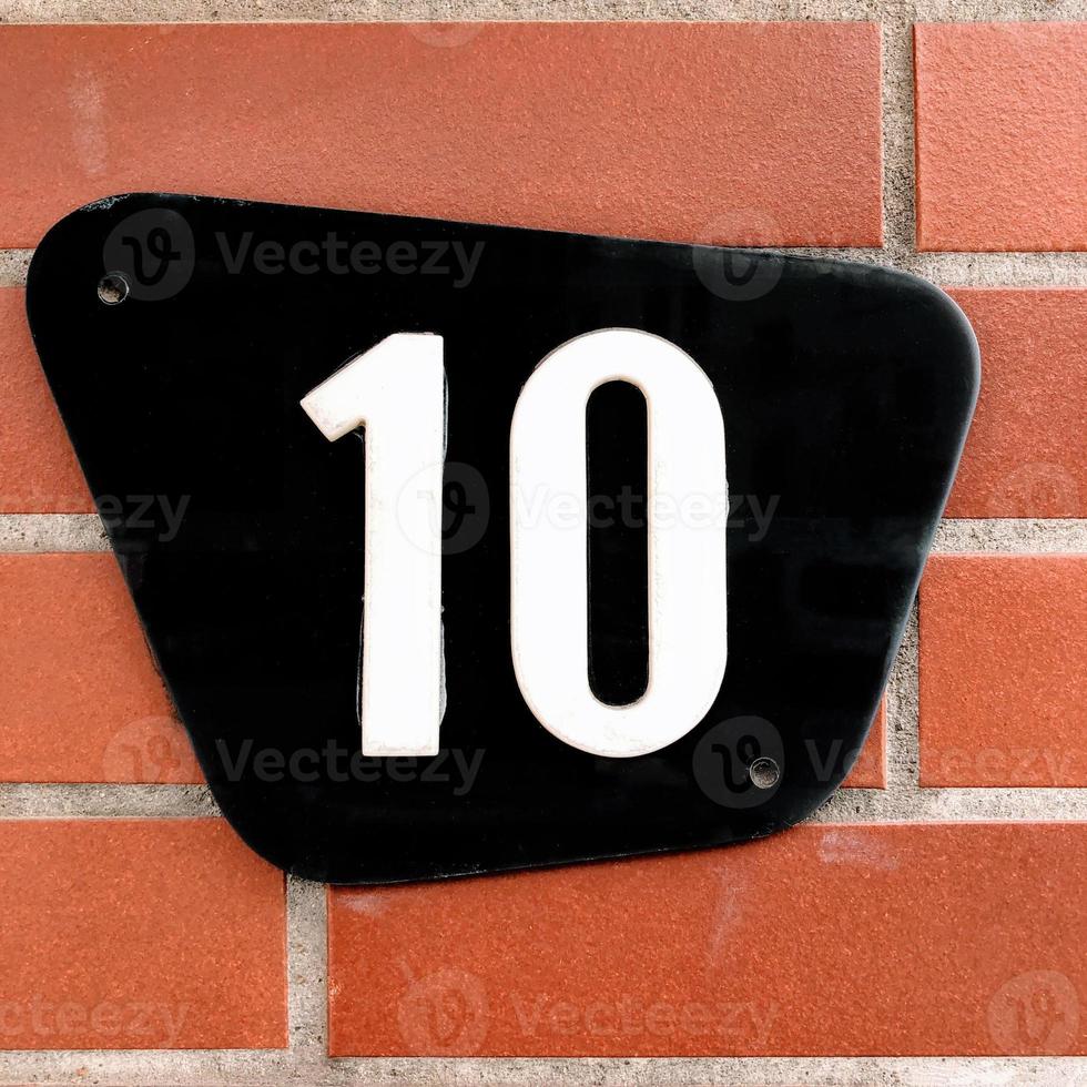 number ten in arabic numerals - house number 10 sign photo