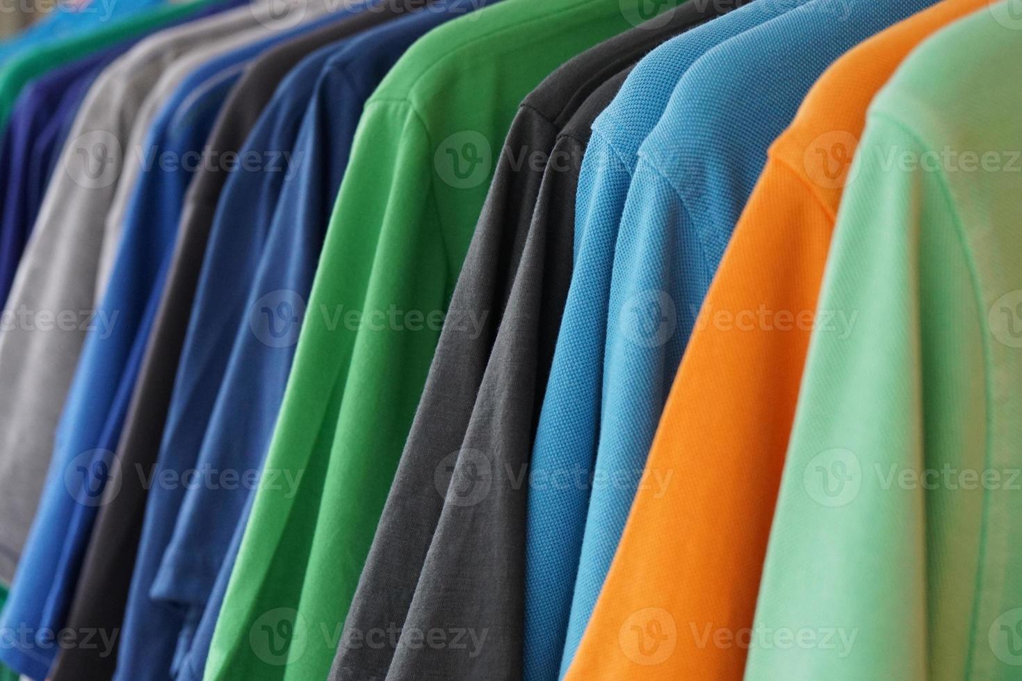 multicolored polo shirts photo
