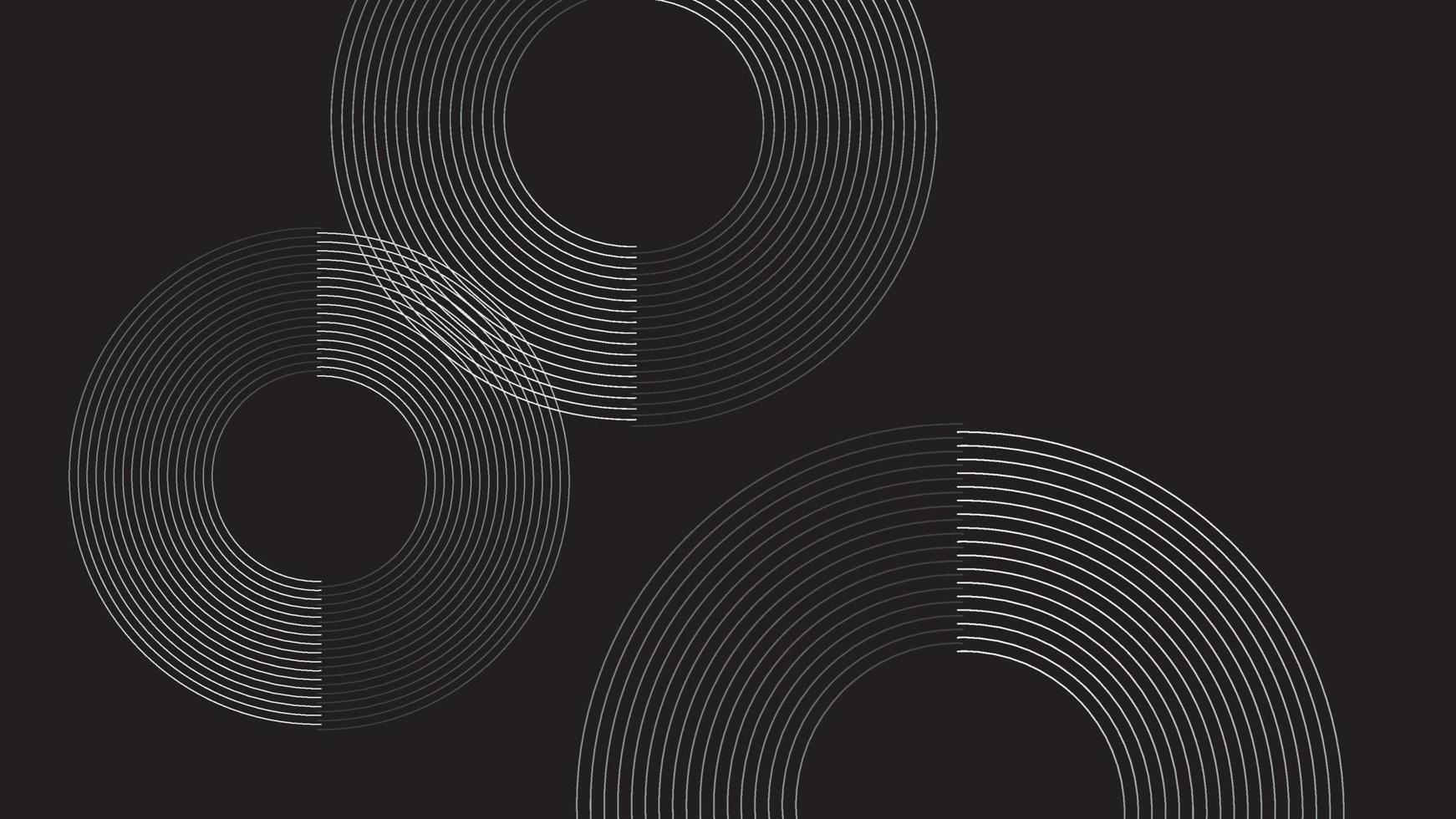 Abstract circular spiral sound wave rhythm from lines vector background