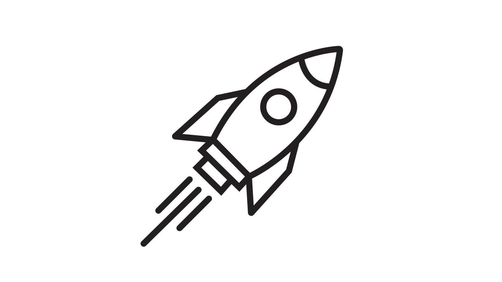 esquema simple cohete icono signo vector ilustración
