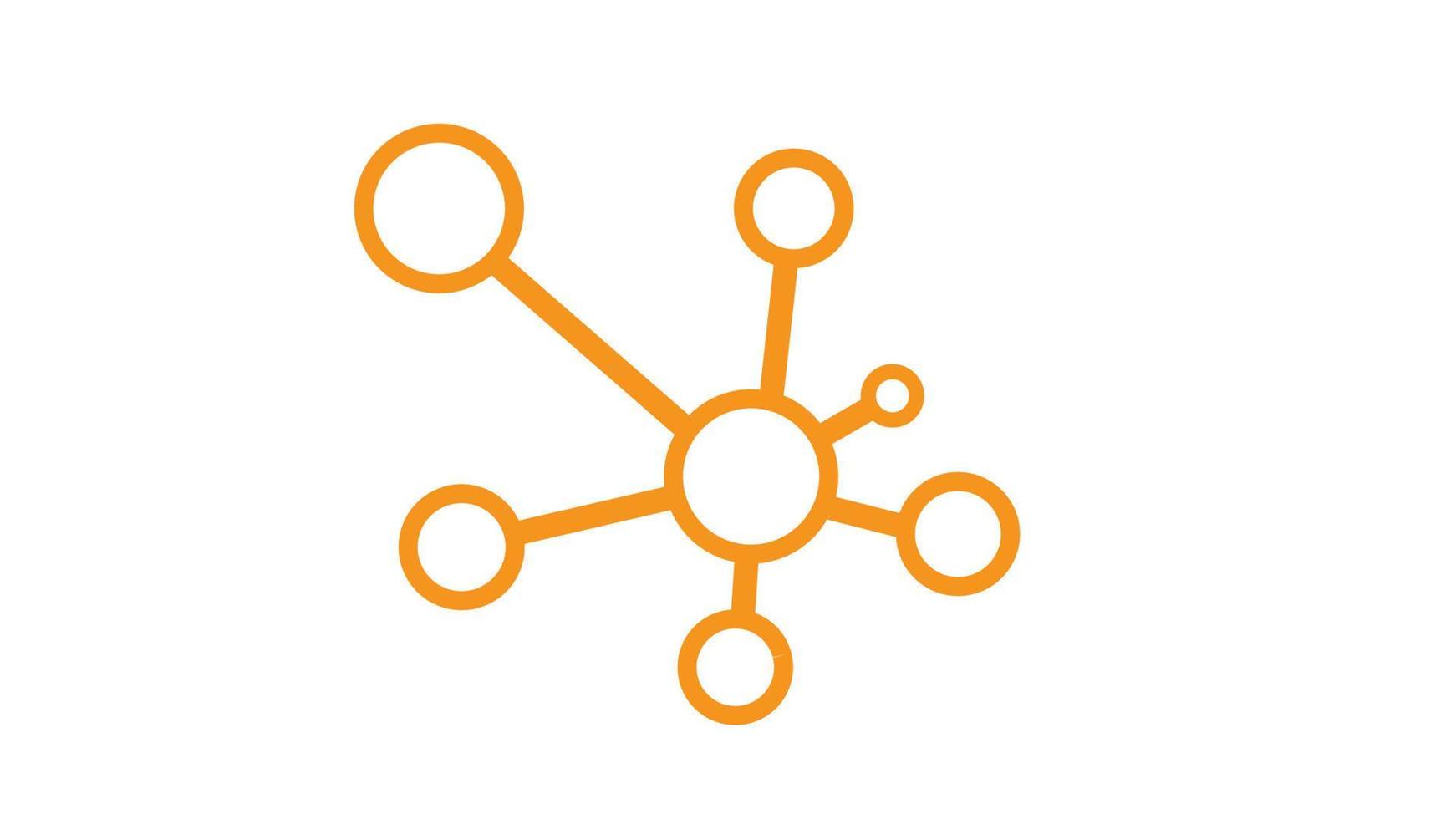 Hub network connection isolated minimal flat line icon vector