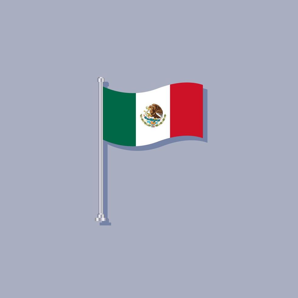 ilustración de la plantilla de la bandera de méxico vector