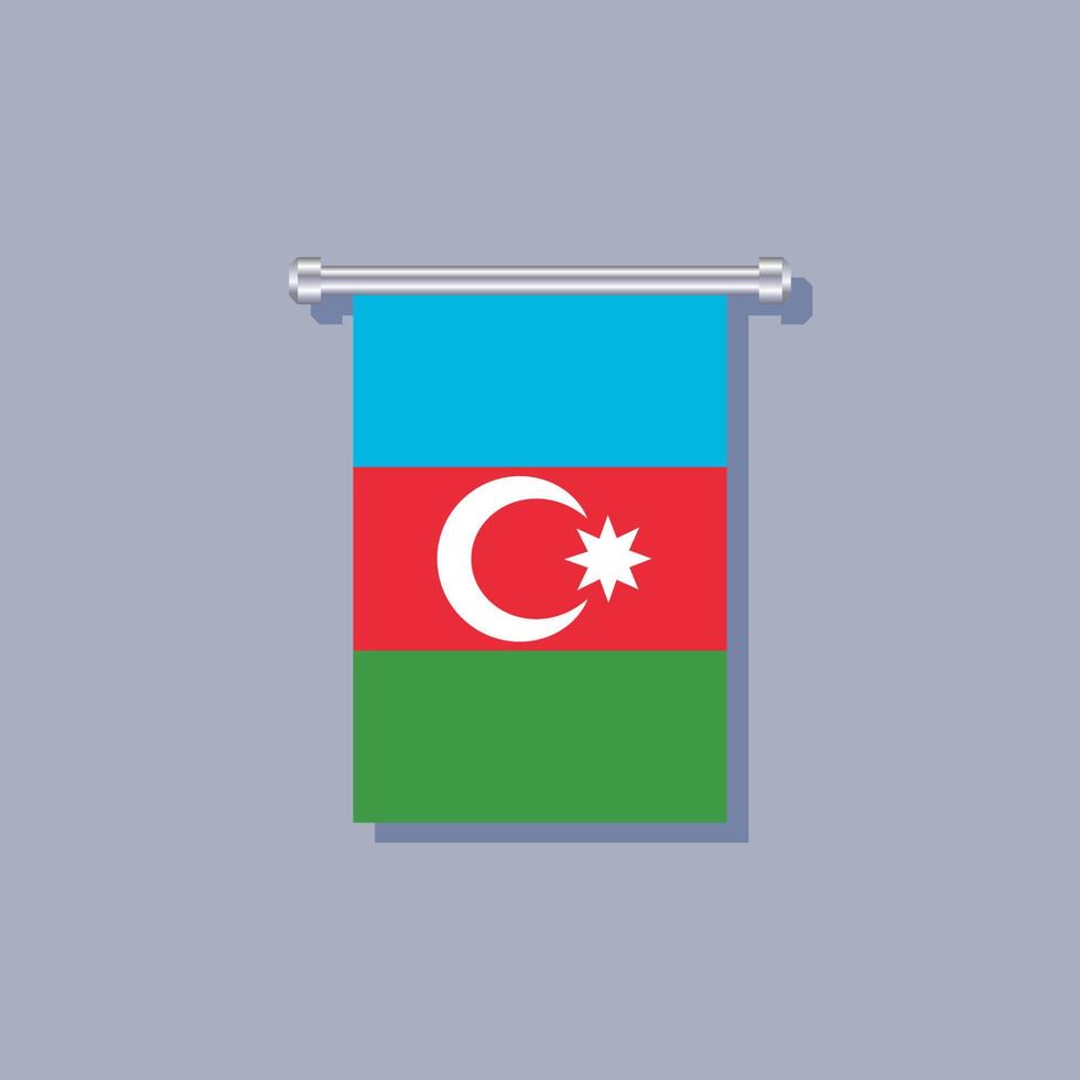 ilustración de la plantilla de la bandera de azerbaiyán vector