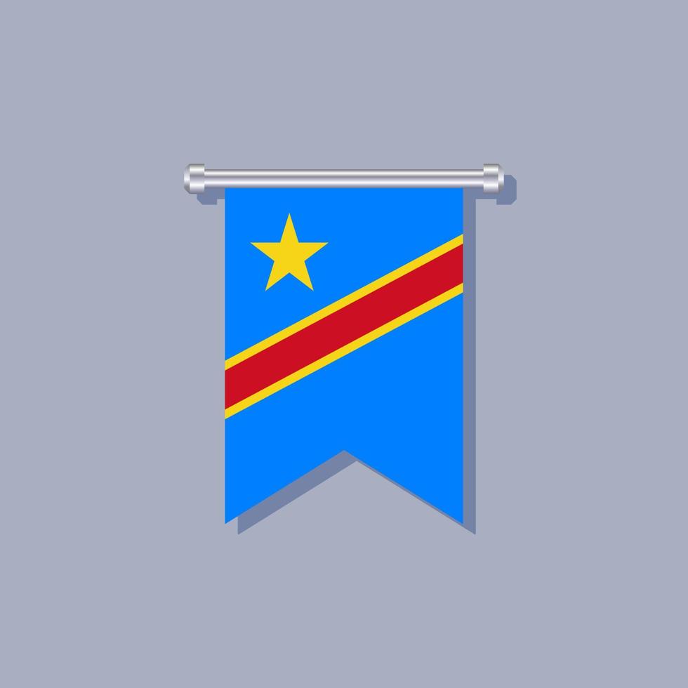 democratic republic of the congo flag vector