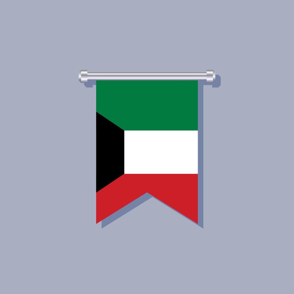 Illustration of Kuwait flag Template vector