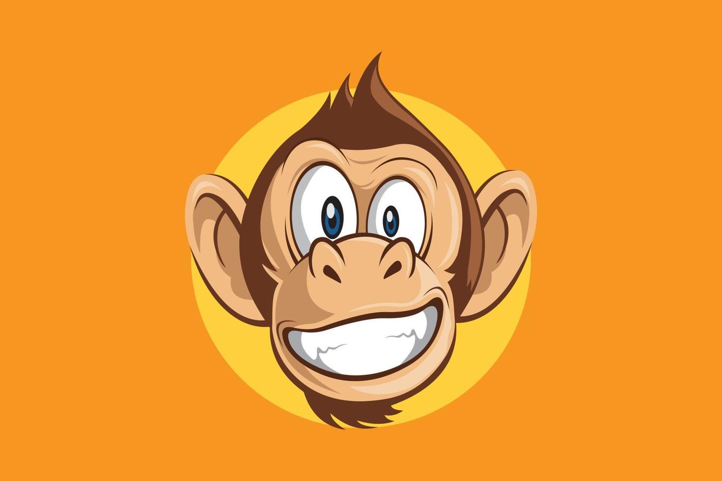 Vector illustration of cheerful monkeys