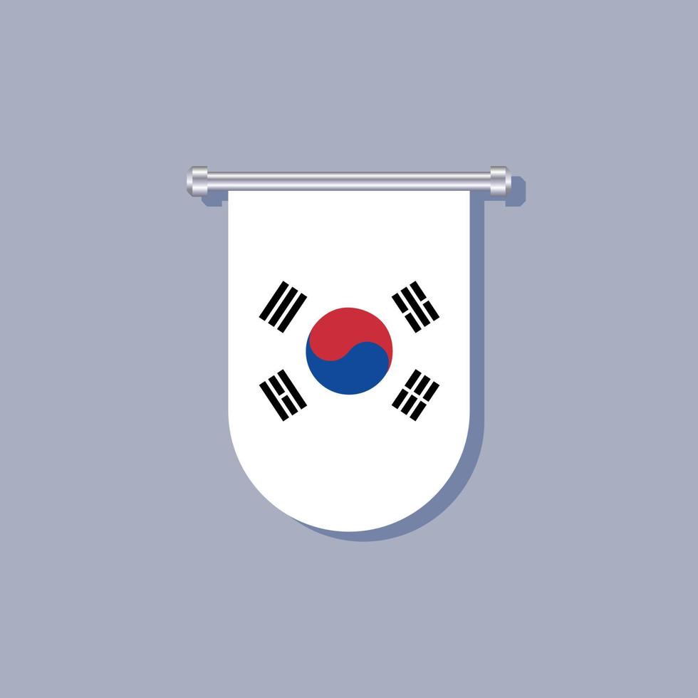 ilustración de la plantilla de la bandera de corea del sur vector
