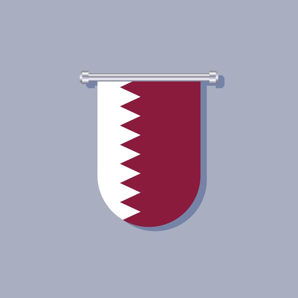 ilustración de la plantilla de la bandera de qatar vector