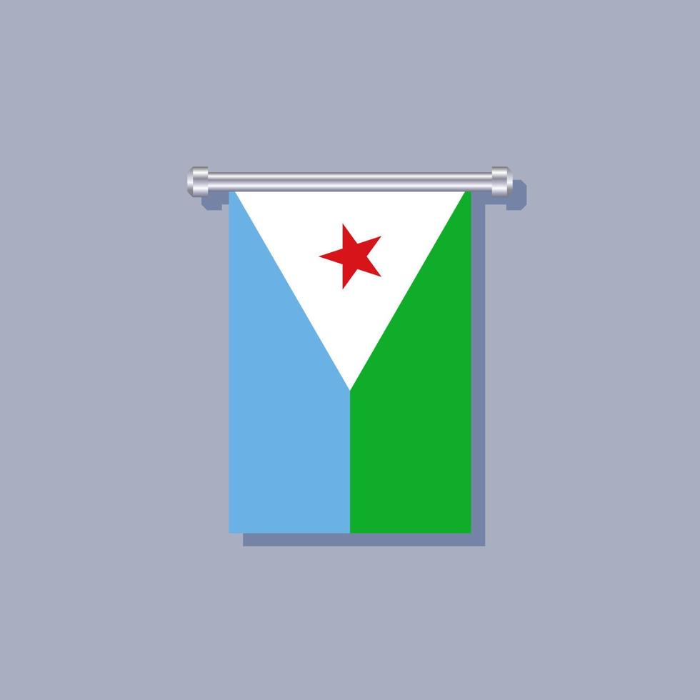 Illustration of Djibouti flag Template vector