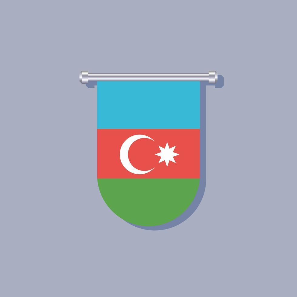 ilustración de la plantilla de la bandera de azerbaiyán vector