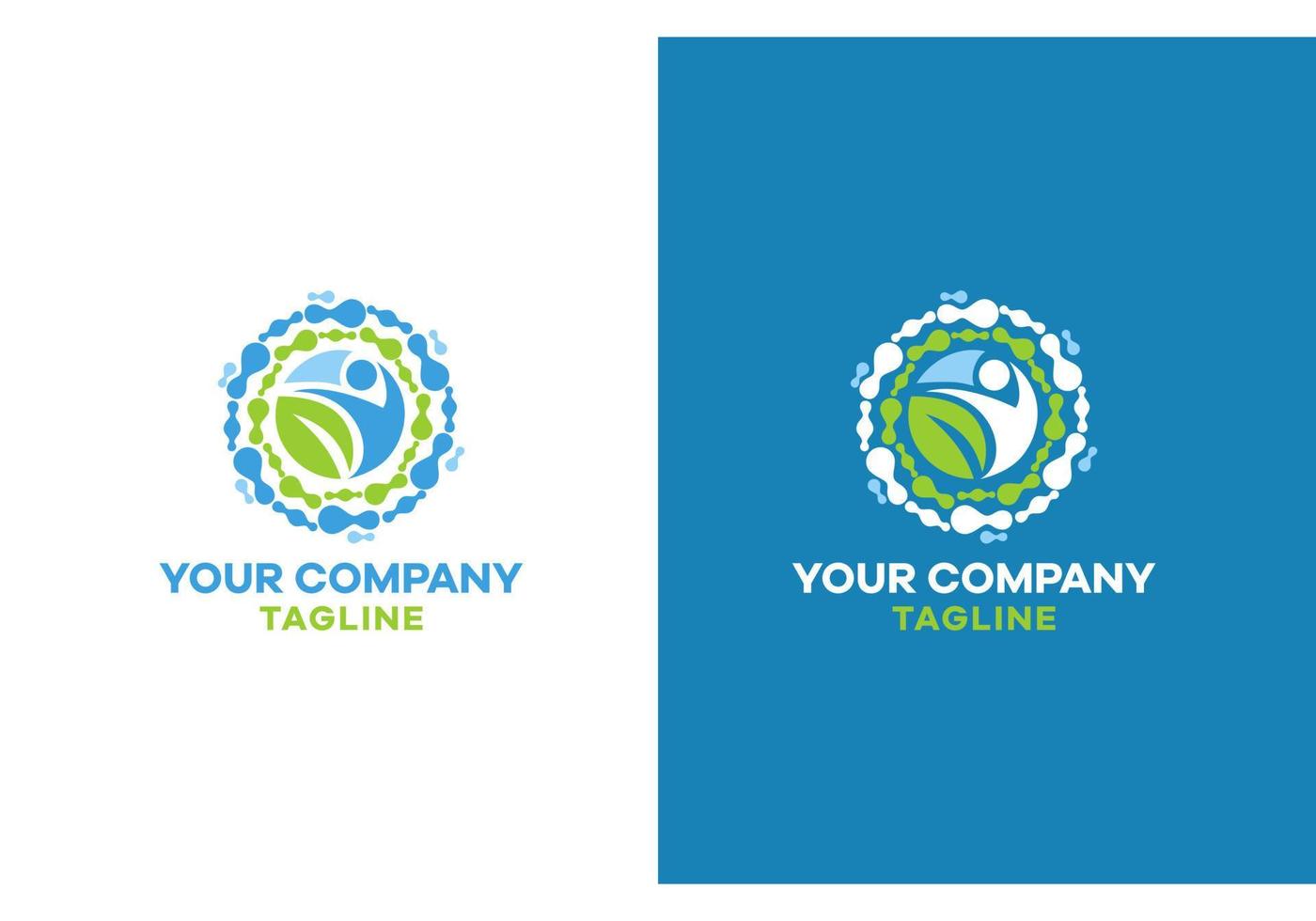 Round-shaped logo for a company in the field of healthcare and medicine vector