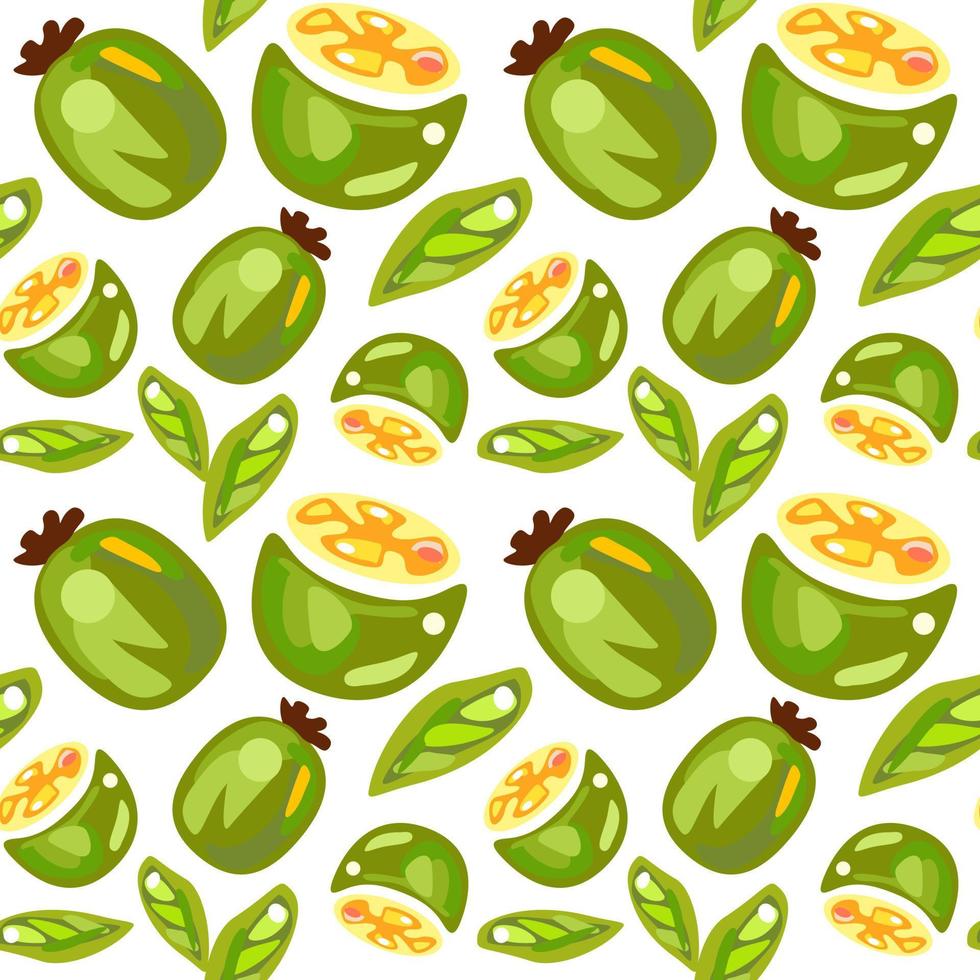 Seamless pattern from feijoa vector