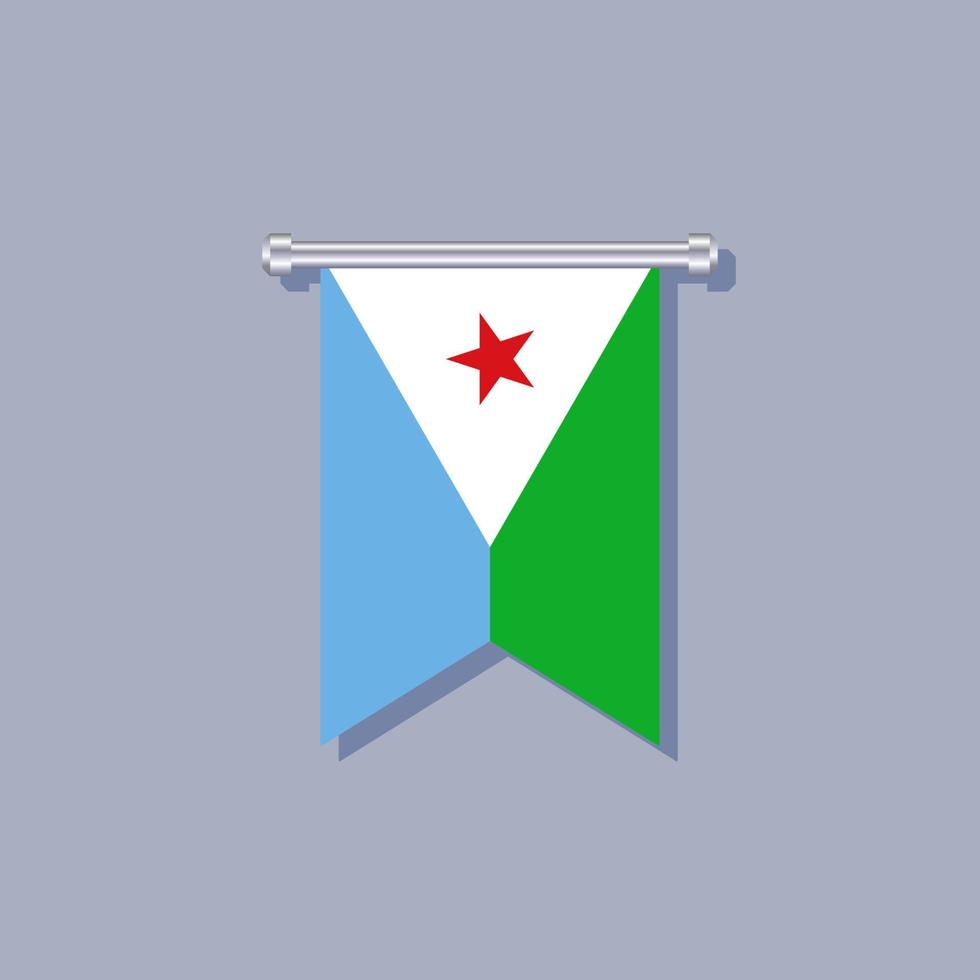 Illustration of Djibouti flag Template vector