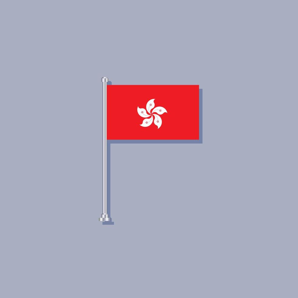 ilustración de la plantilla de la bandera de hong kong vector