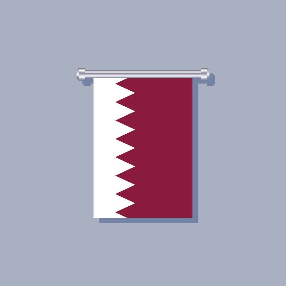 Illustration of Qatar flag Template vector
