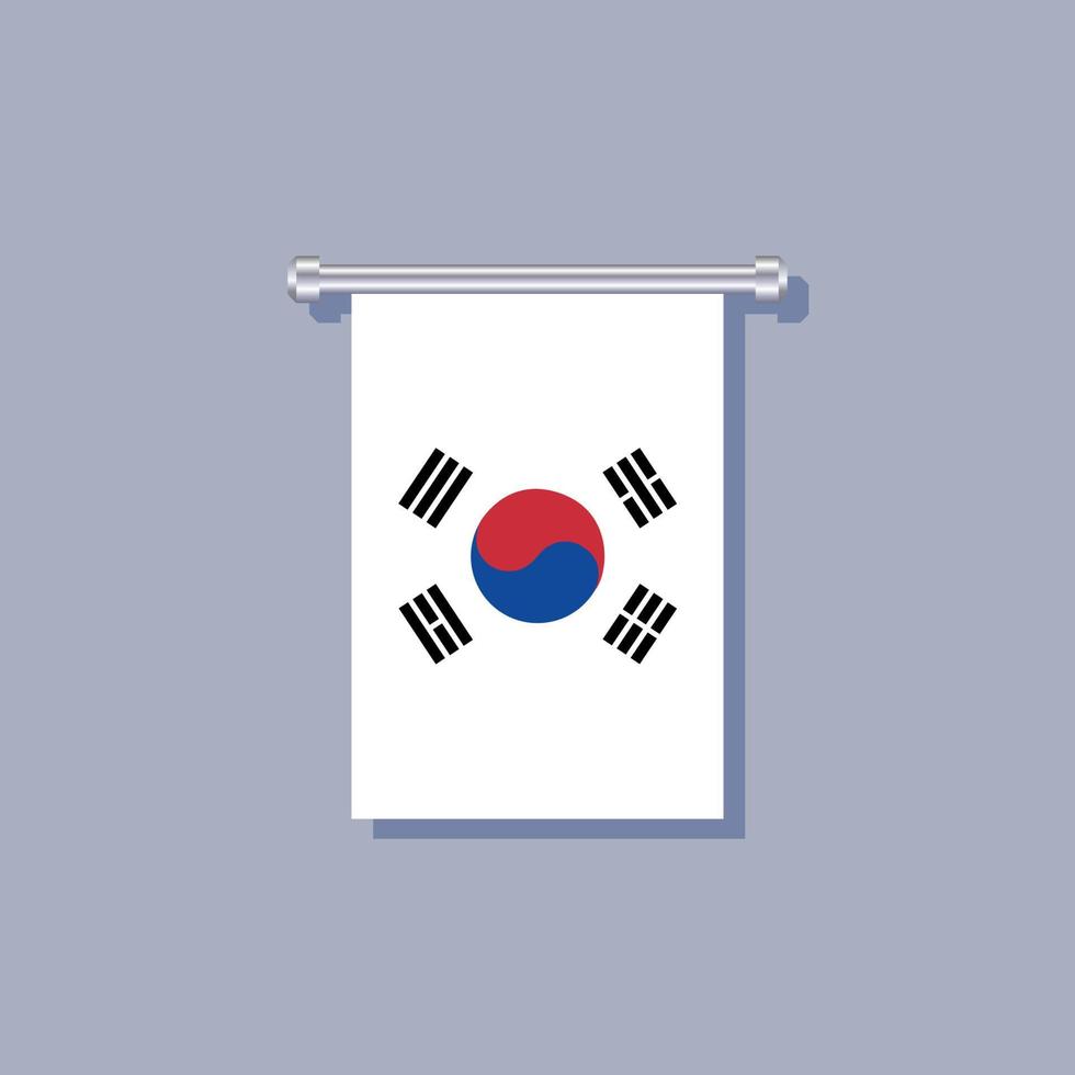 ilustración de la plantilla de la bandera de corea del sur vector