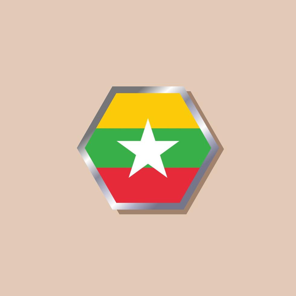 Illustration of Myanmar flag Template vector