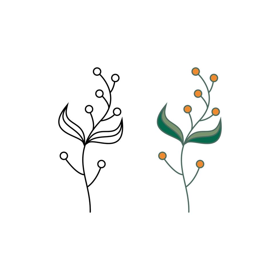 plantilla de flor dibujada a mano vector