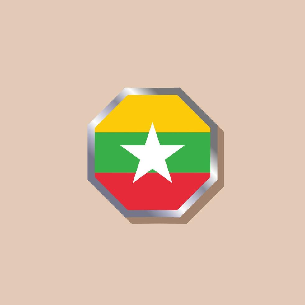Illustration of Myanmar flag Template vector