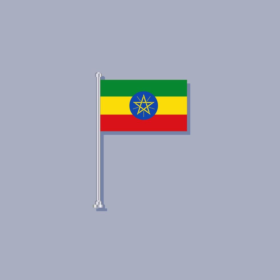 Illustration of Ethiopia flag Template vector