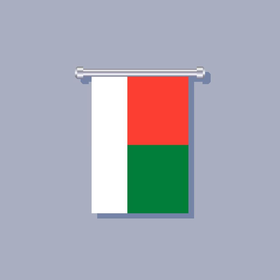 ilustración de la plantilla de la bandera de madagascar vector