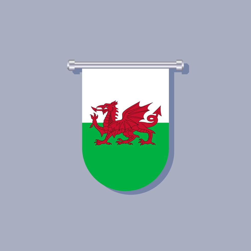 Illustration of Wales flag Template vector