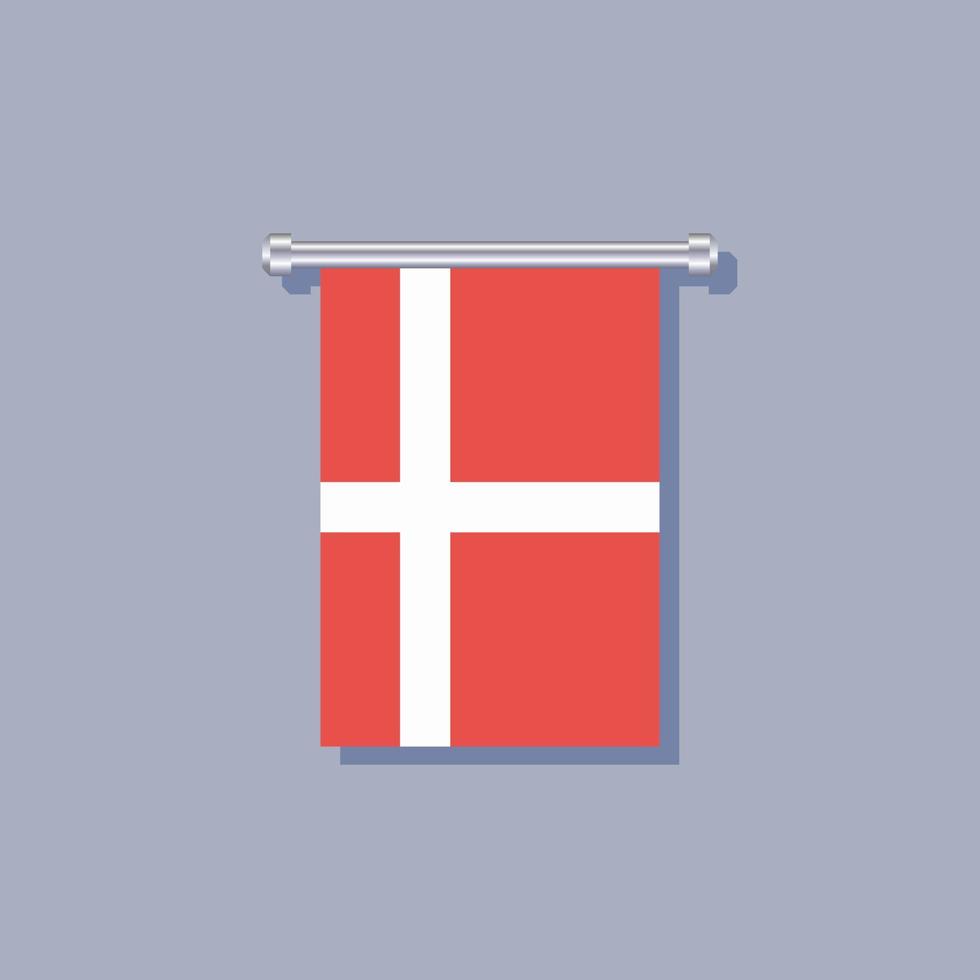 Illustration of Denmark flag Template vector