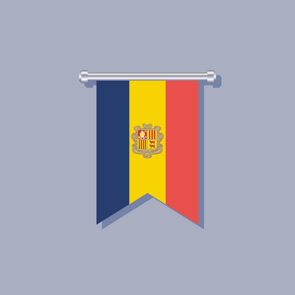 ilustración de la plantilla de la bandera de andorra vector