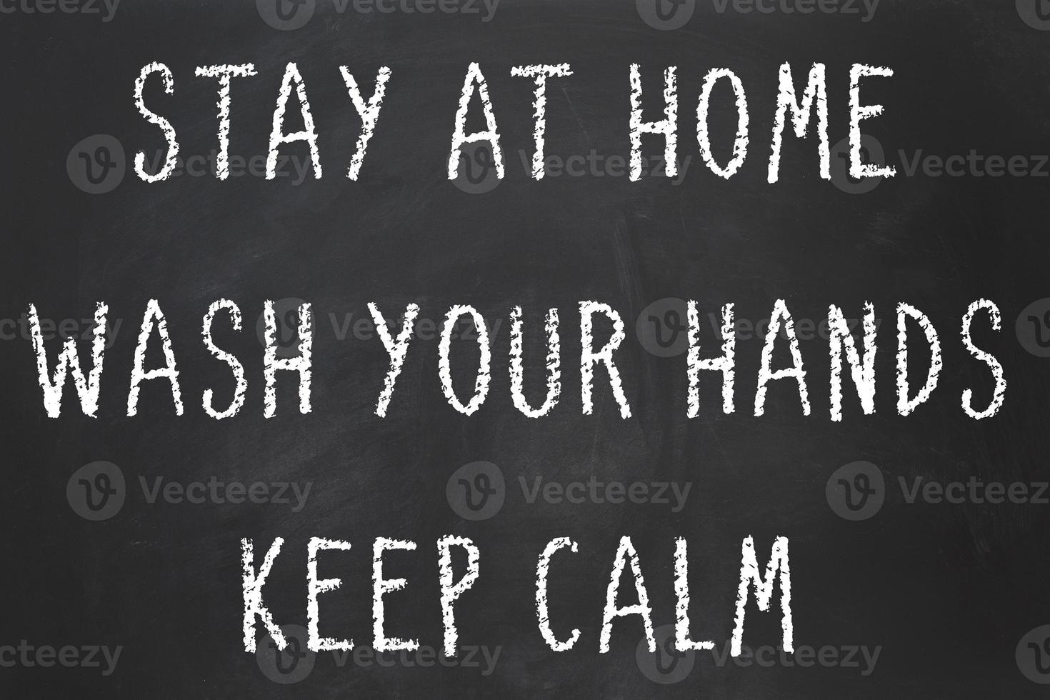 Corona virus pandemic health advice - stay at home - wash your hands - keep calm photo