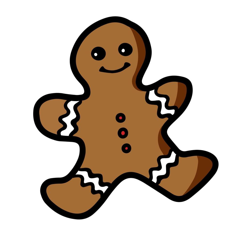 Sweet Christmas cookies gingerbread man with a smile vector