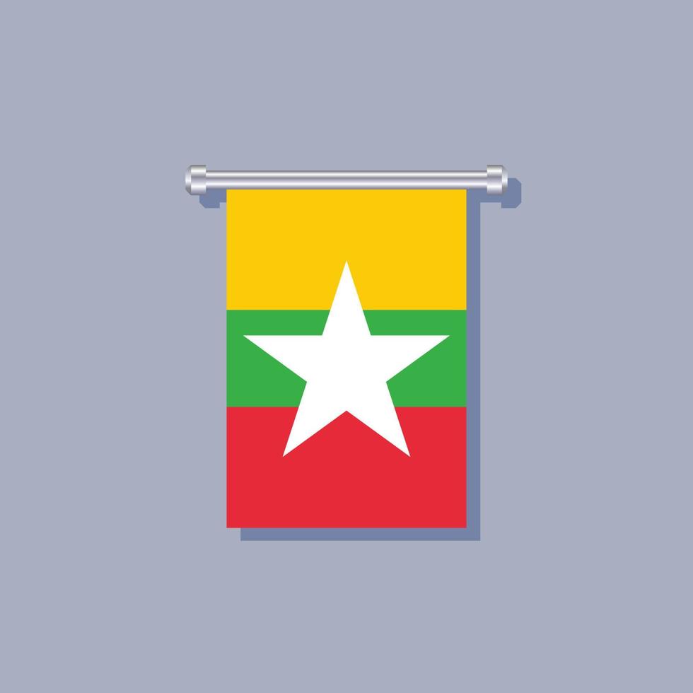 Illustration of Myanmar flag Template vector