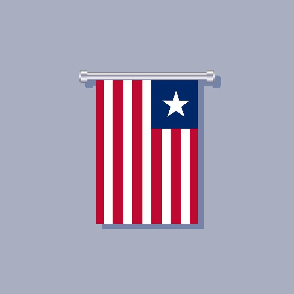 ilustración de la plantilla de la bandera de liberia vector