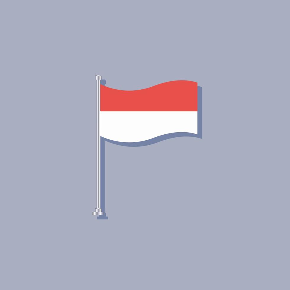 ilustración de la plantilla de la bandera de mónaco vector