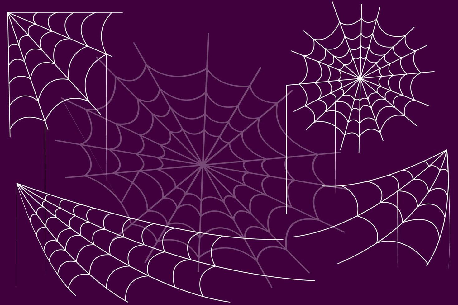 halloween celebration with spider web set vector