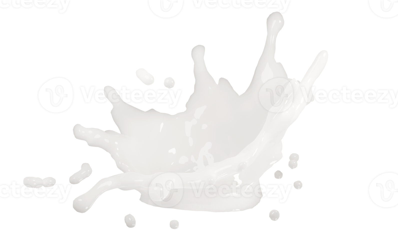 respingo de ondulação de leite ou iogurte 3D isolado. ilustração de renderização 3D png
