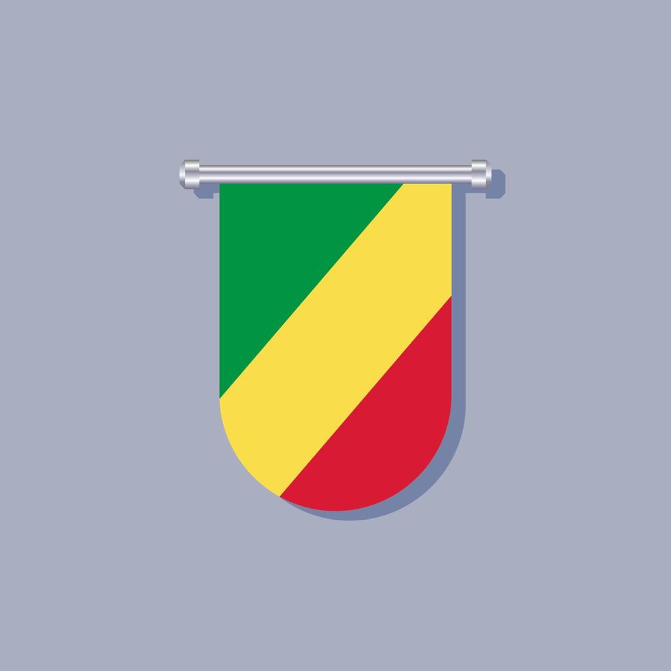 Illustration of Congo flag Template vector