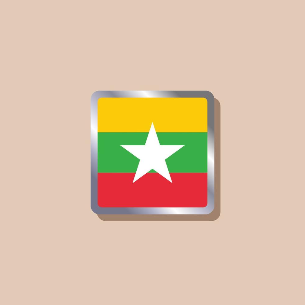 Illustration of Myanmar flag Template vector