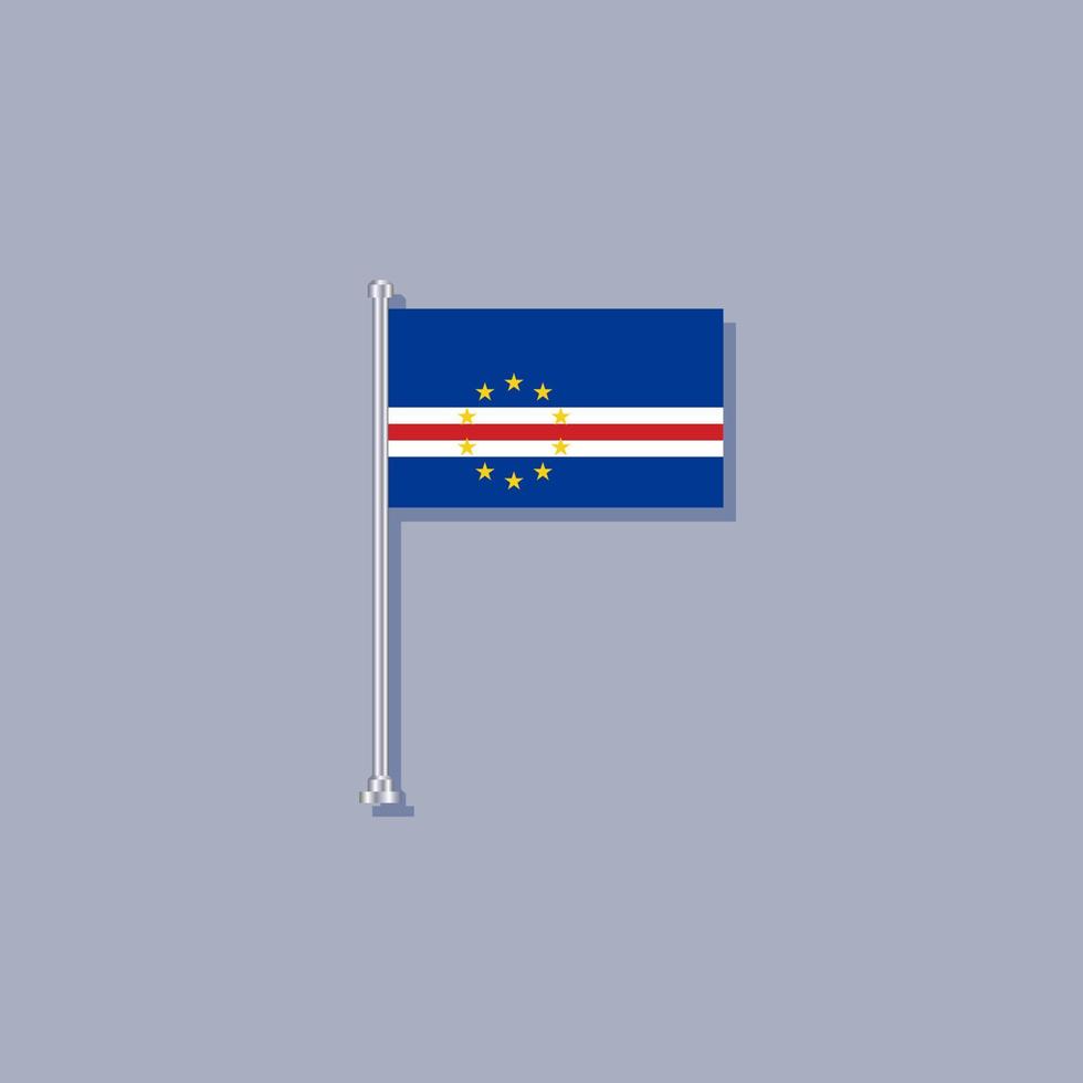 ilustración de la plantilla de la bandera de cabo verde vector