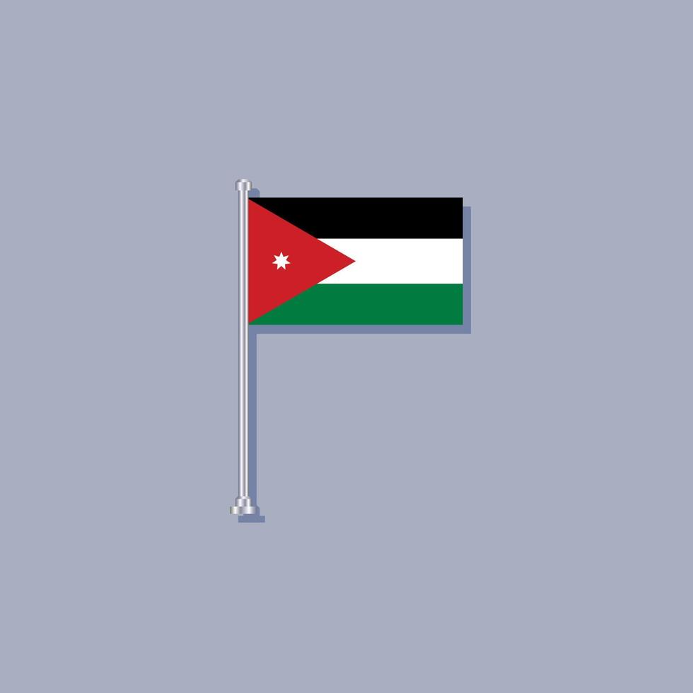 Illustration of Jordan flag Template vector