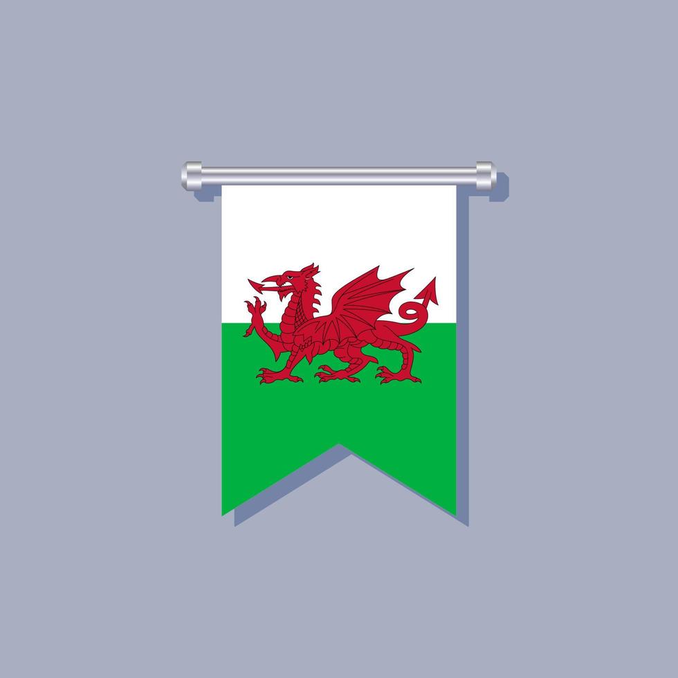 Illustration of Wales flag Template vector