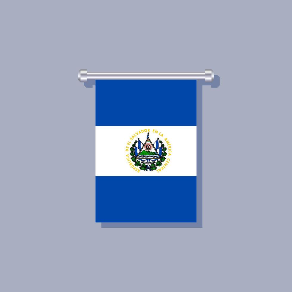 ilustración de la plantilla de la bandera de el salvador vector