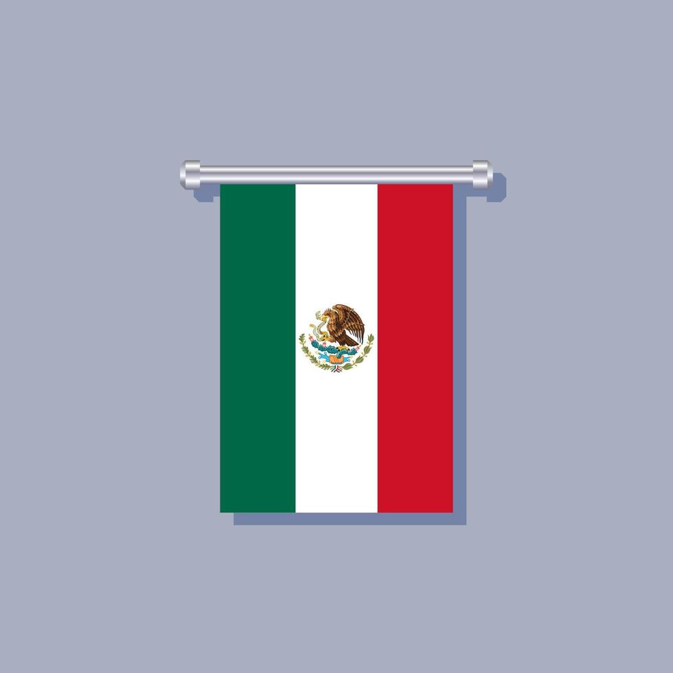 ilustración de la plantilla de la bandera de méxico vector