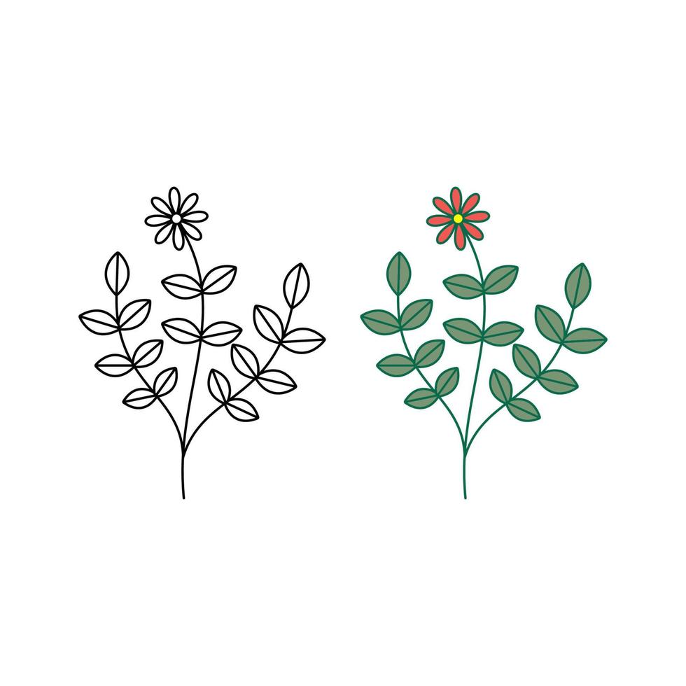 plantilla de flor dibujada a mano vector