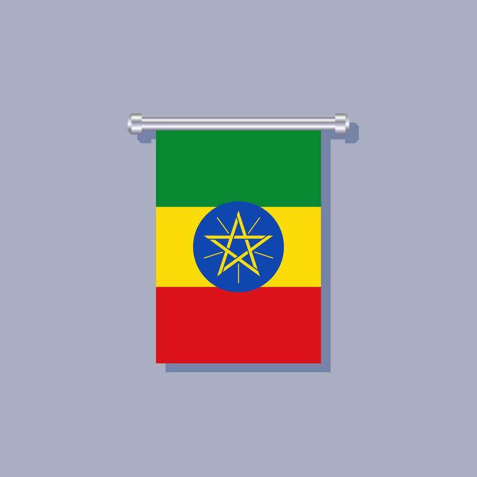 Illustration of Ethiopia flag Template vector