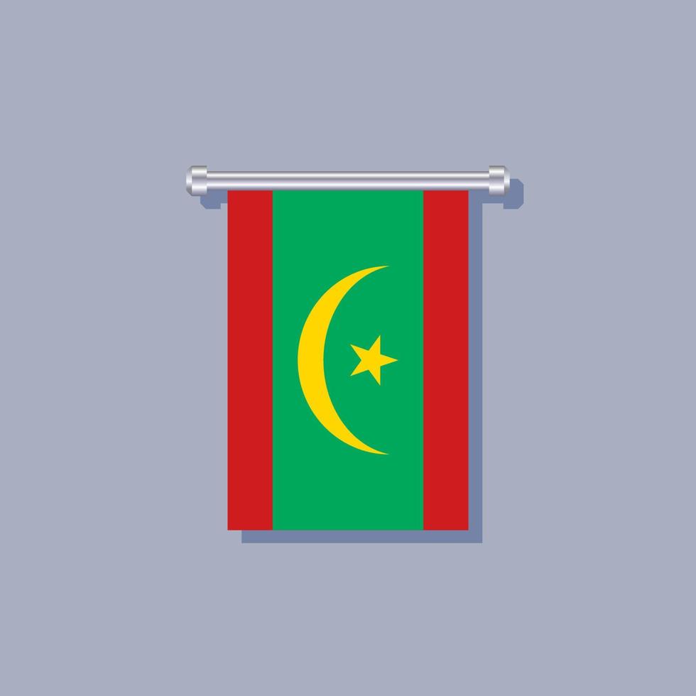 ilustración de la plantilla de la bandera de mauritania vector