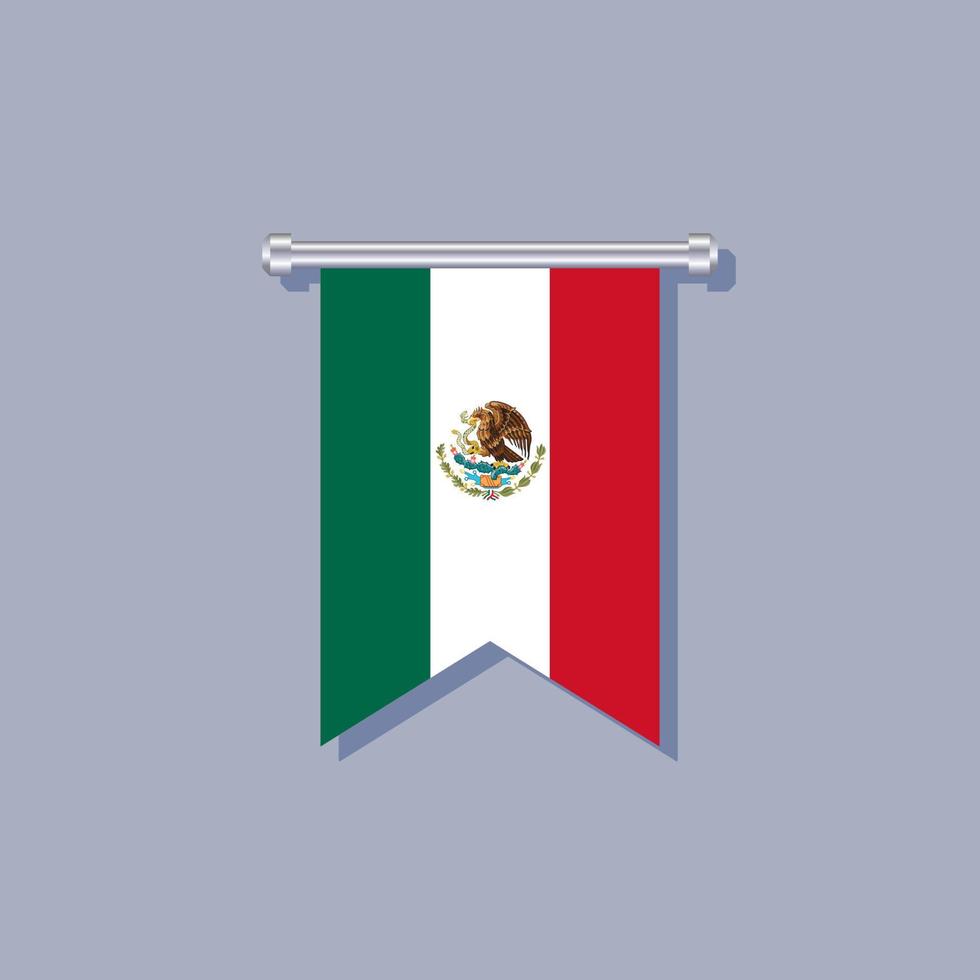 ilustración de la plantilla de la bandera de méxico vector