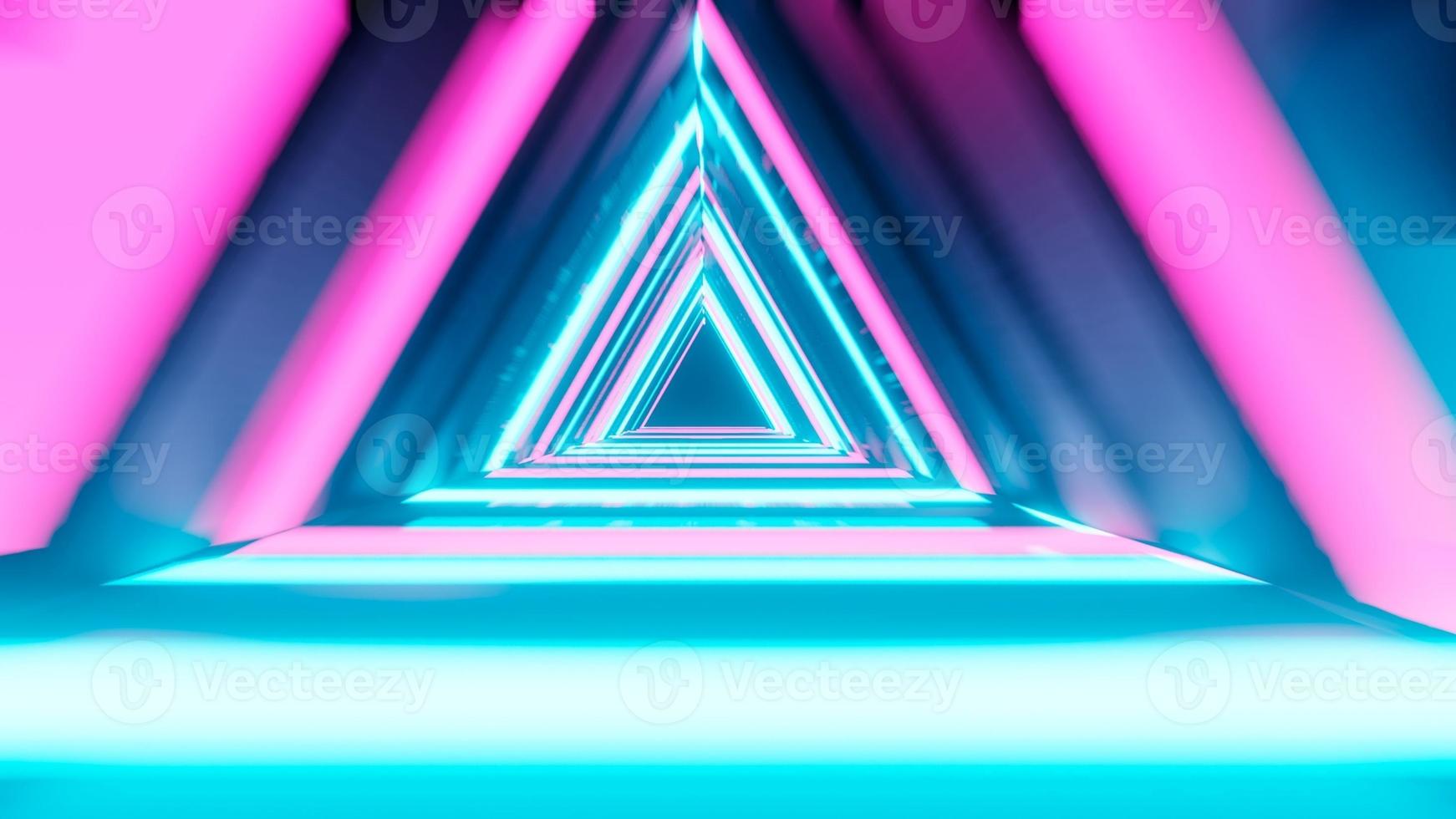 Triangular neon tunnel photo