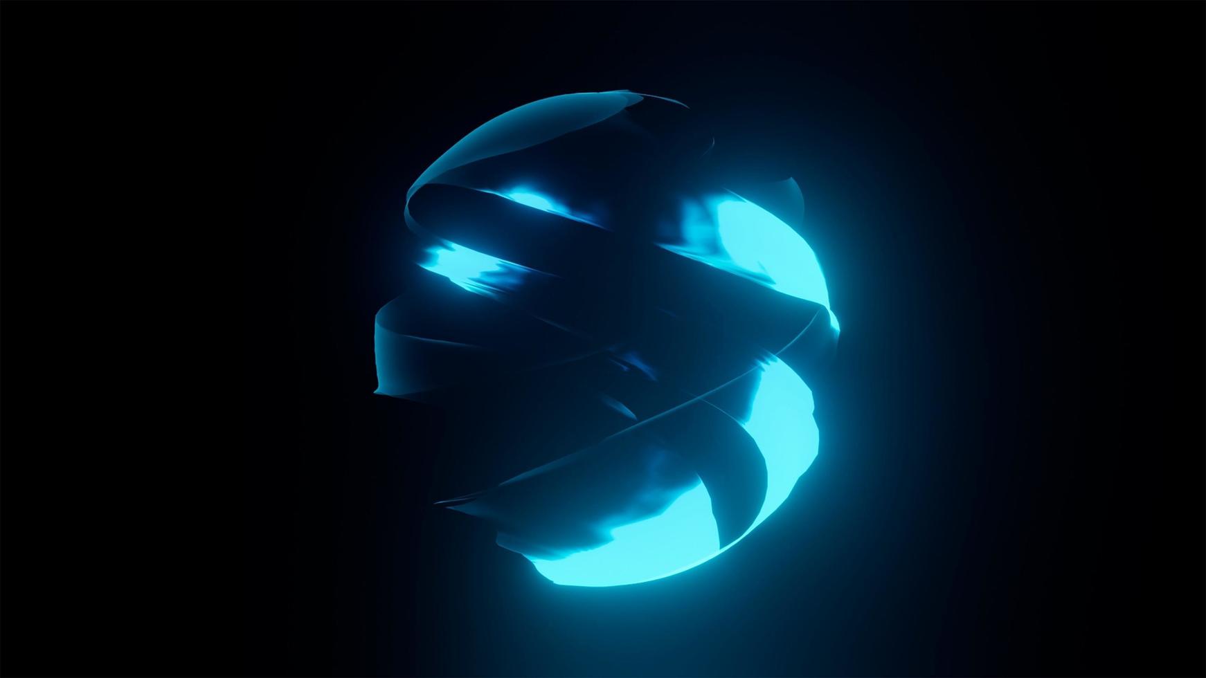 3D blue shiny sphere photo